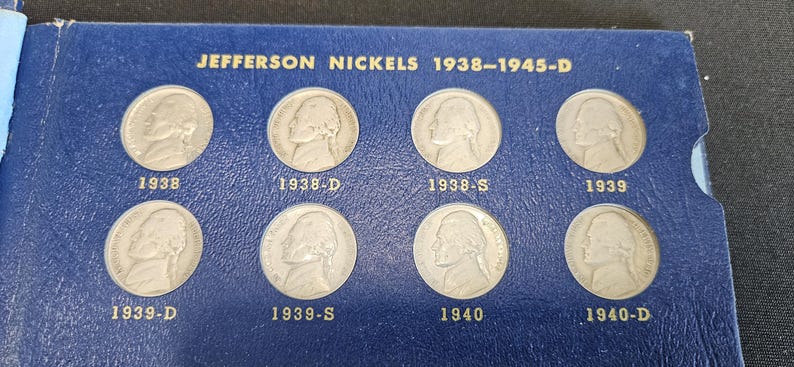 Jefferson Nickel Set Complete 1938-1964 Library Coins Album Incl. Silver Wartime Nickels BU ! image 10