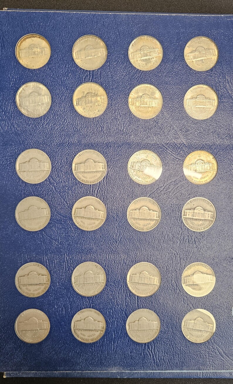 Jefferson Nickel Set Complete 1938-1964 Library Coins Album Incl. Silver Wartime Nickels BU ! image 4