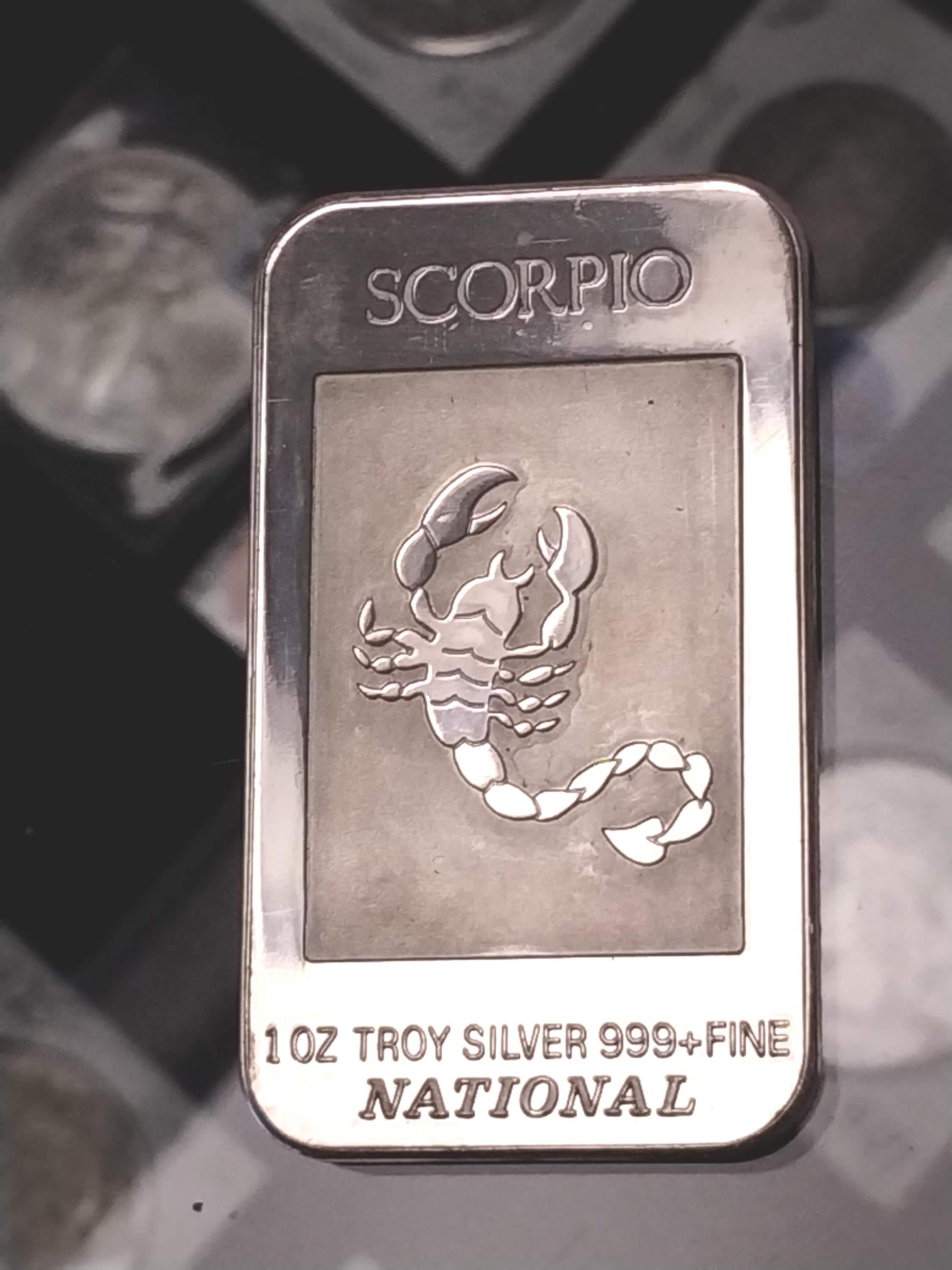 Scorpio - 1 Ounce 999 Silver Art Bar - National Mint - Zodiac Sign