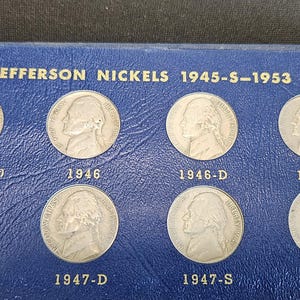 Jefferson Nickel Set Complete 1938-1964 Library Coins Album Incl. Silver Wartime Nickels BU ! image 8