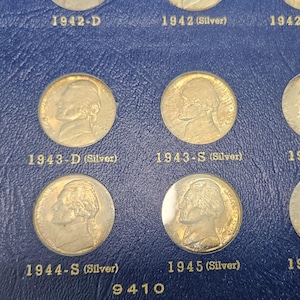Jefferson Nickel Set Complete 1938-1964 Library Coins Album Incl. Silver Wartime Nickels BU ! image 7