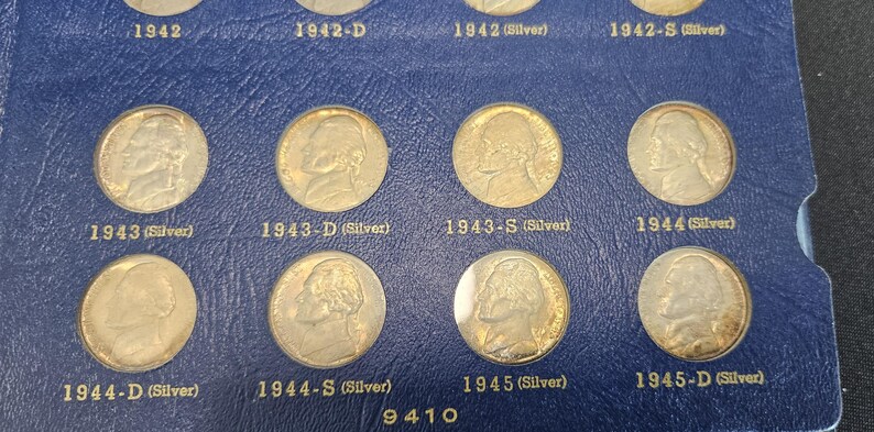 Jefferson Nickel Set Complete 1938-1964 Library Coins Album Incl. Silver Wartime Nickels BU ! image 7