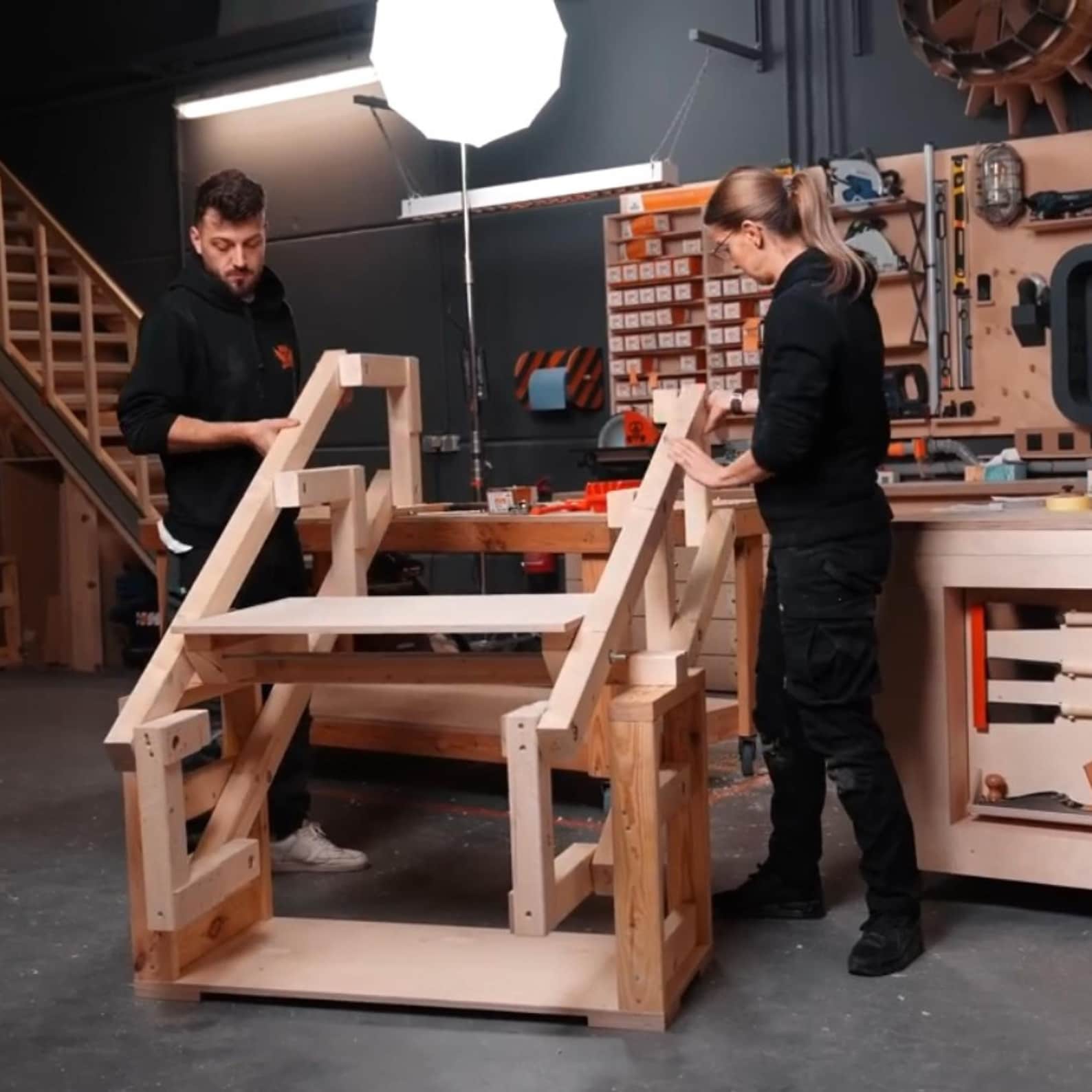 Convertible Workbench & Shelf Plan | DIY Foldable Table Design | Space ...