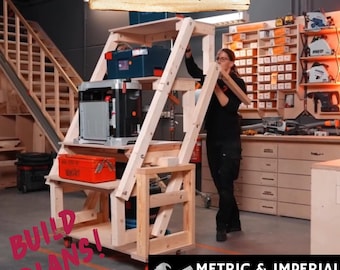 Convertible Workbench & Shelf Plan | DIY Foldable Table Design | Space-Saving Shelf Workbench | Workshop or Garage Project Plan