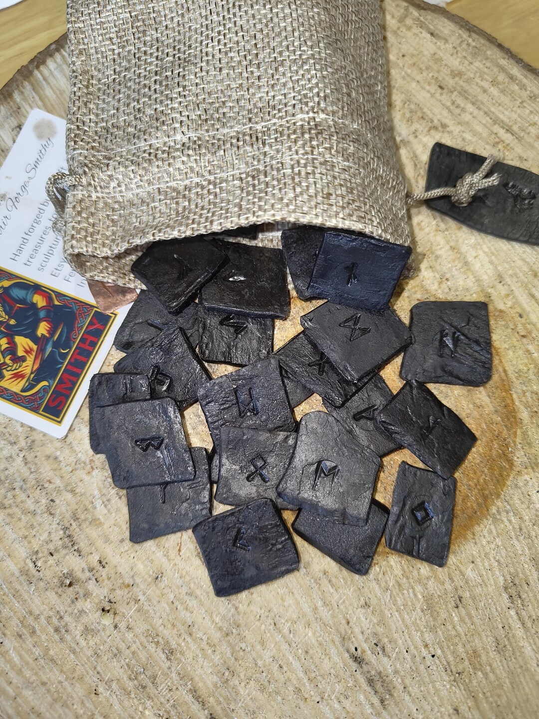 LARGE Full Set of Runes Hand Forged and Stamped - Elder Futhark ...