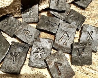 Hand Forged & crafted Younger Futhark Runes Set: Divination tool for Norse Pagans  Witches