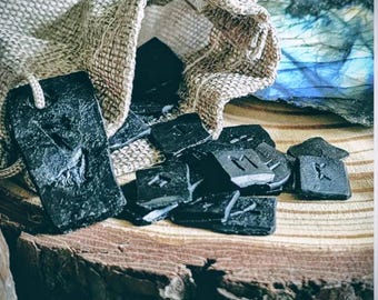full set of runes hand forged and stamped - elder Futhark Divination witches