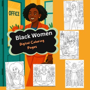 Black Women Coloring Pages| Printable Affirmations for Black Women| Self-Care Coloring Pages| Empowering Coloring