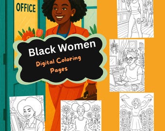 Black Women Coloring Pages| Printable Affirmations for Black Women| Self-Care Coloring Pages| Empowering Coloring