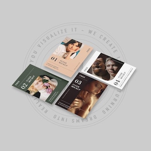 Cartes postales / flyers personnalisés éclatants - Recto-verso en couleur, finition UV, imprimés avec votre modèle - Aspect et sensation professionnels de haute qualité