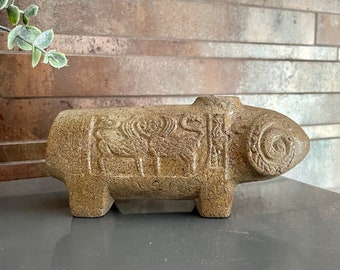 Vintage Pottery Ram Souvenir from Vernisage in Yerevan Armenia