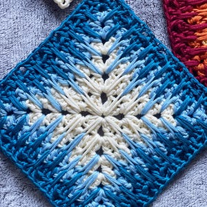 Patrón de crochet "Abuela con Púas" - Cuadrado texturizado moderno - PDF digital