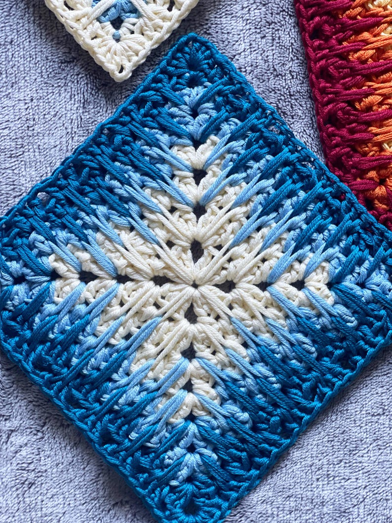 Spiky Granny Square Crochet Pattern: Textured PDF for Modern Blanket ...