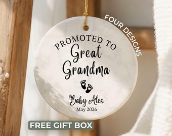 Great Grandma Ornament, Great Grandma Christmas Ornament New Great Grandma to be Great Grandma Announcement Gift Great Grandma Est Keepsake