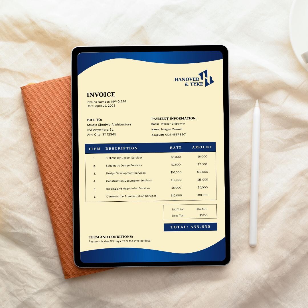 Professional Invoice Mockup | Modern Tablet Display for Business ...