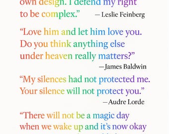 Inspirational LGBTQ+ Quotes Art Print | Rainbow Wall Decor (Digital Download)