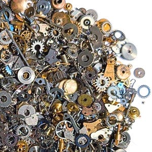 Steampunk PREMIUM Wrist Watch Parts Pieces Lot Gears Crowns Cogs Wheels Supplies Jewelry Resin Altered Art Collage Genuine NOS Vintage WP12