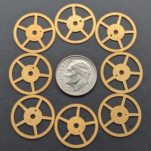 Lot of 8 Steampunk PREMIUM Pocket Watch Parts Lot 18.1mm Flat Gears Wheel Supplies Jewelry Resin Altered Art Collage Genuine NOS Vintage A20