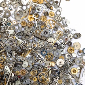 Old Watch Parts Glitter Pieces Lot Old Gears Wheels Cogs Supplies Jewelry Resin Altered Art Collage Genuine Premium Vintage