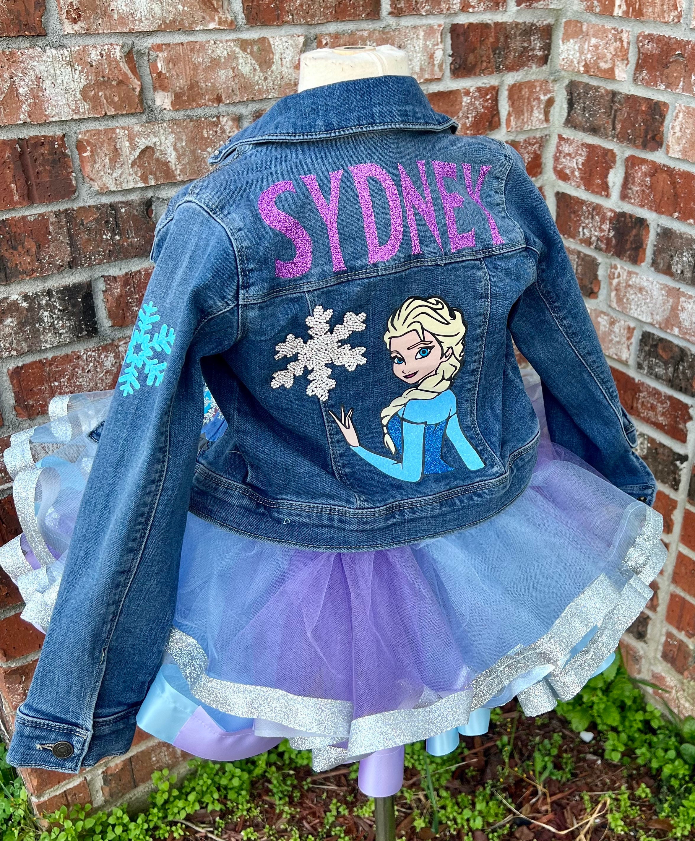 Personalised Rose Gold Sequin Tiger Denim Jacket | Gifts For Kids and Teens 7-8