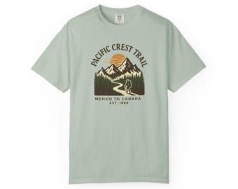 Pacific Crest Trail-T-shirt, T-shirt Mexico naar Canada, Comfort Colors-T-shirt