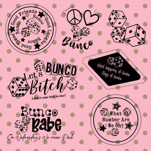 Bunco Bundle Digital SVG EPS Glowforge Cricut Laser File Bunco Babe Bunco Bitch