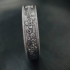 Handgefertigter Floral 925 Sterling Silber Armreif