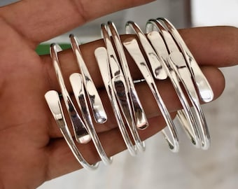 Handcrafted Sterling Silver Bangle Set - West Indian Boho Style