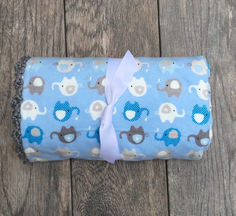 baby boy minky blanket baby boy shower gift crochet baby blanket Elephant blanket baby boy blanket handmade baby blanket