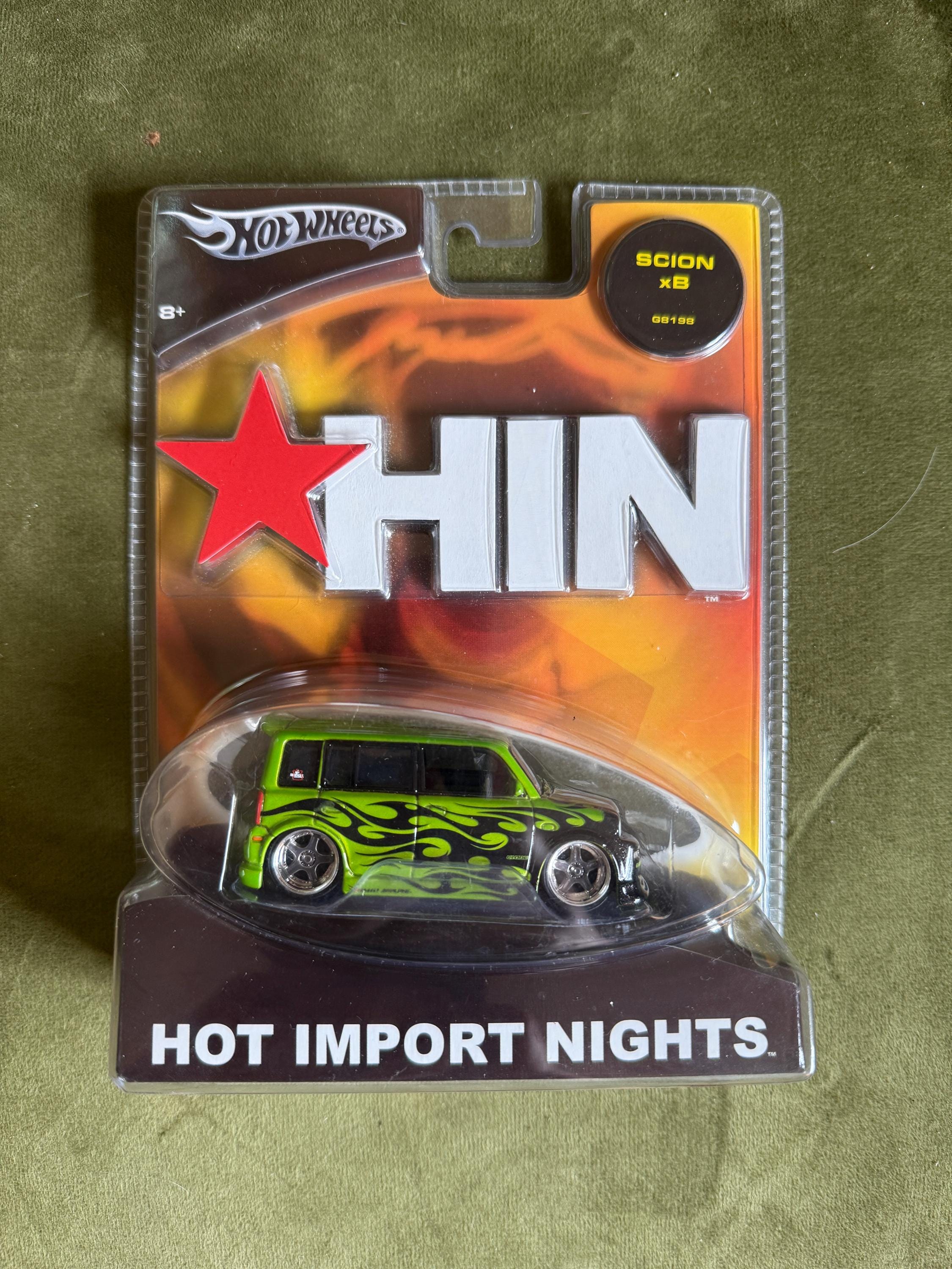 ホットウィール HIM HOT IMPORT NIGHTS Scion xb Hot Wheels Hot Import Nights Scion Xb – Lime Green W/ Black Flames