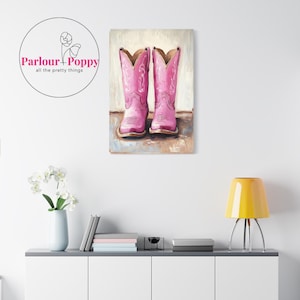 Digital Print Pink Western Cowboy Boots Download, Printable Wall Decor for Home, Western Theme, Girly Gift for Her, Pink Wall Art Download