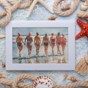 Digital Print Friendship at the Beach Print, Printable Wall Decor, Beach Lovers Theme, Gift for Her, Ocean Wall Art Download