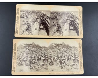 Underwood & Underwood Boer War Stereoview Cards Royal Munster Fusiliers Gallant Storming Scenes