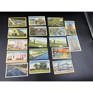 Vintage Linen Postcards Lot 1940s Charleston WV Buildings & Landmarks Set Of 16