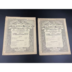 2 Triftets Galaxy Of Music 1893 Volume VII Volume VIII 1894 Vocal & Instrumental Sheet Music Magazine