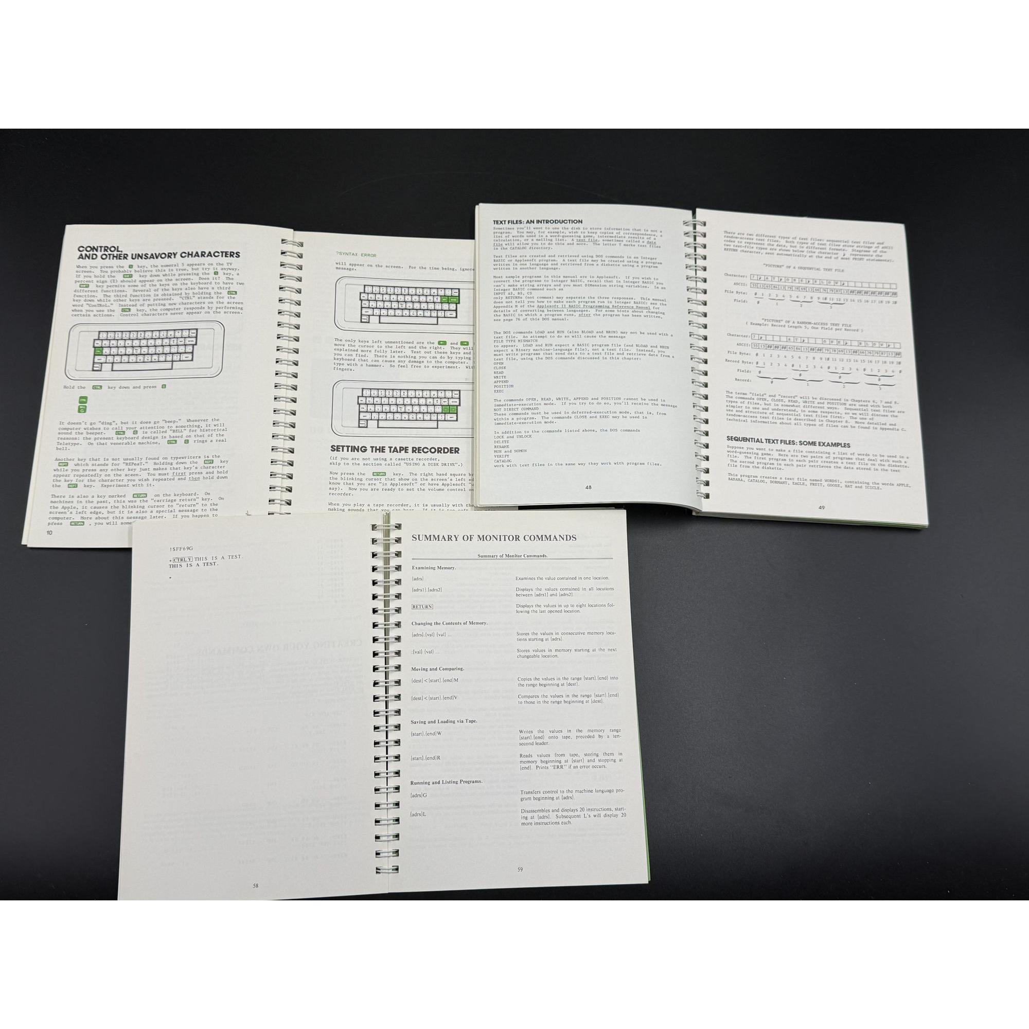 Vintage Apple II Manuals Set of 3 - Applesoft Tutorial Reference Manual ...