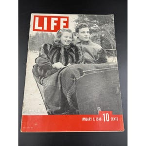 Life Magazine January 8 1940 Edition Bowdoin Houseparty Cover Vintage Collectible