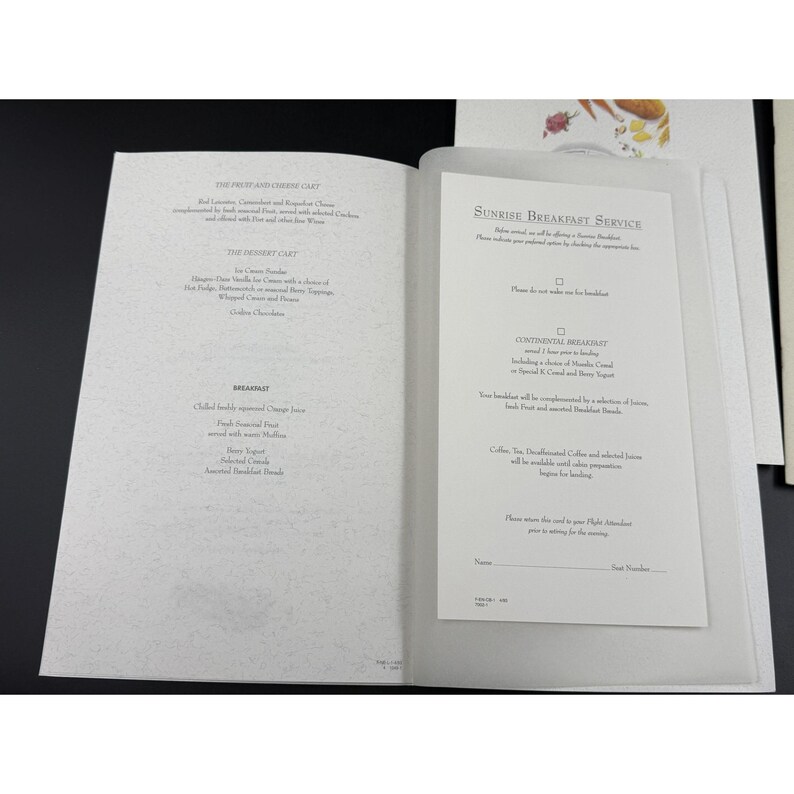 American Airlines First Class Menu Set of 3 Vintage Airline ...
