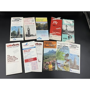 Vintage Airline Travel Brochures Lot Of 12 From Various Airlines 1970s-1980s
