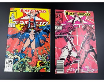 2 Marvel Comics X-factor 37 & 38 Inferno 1988