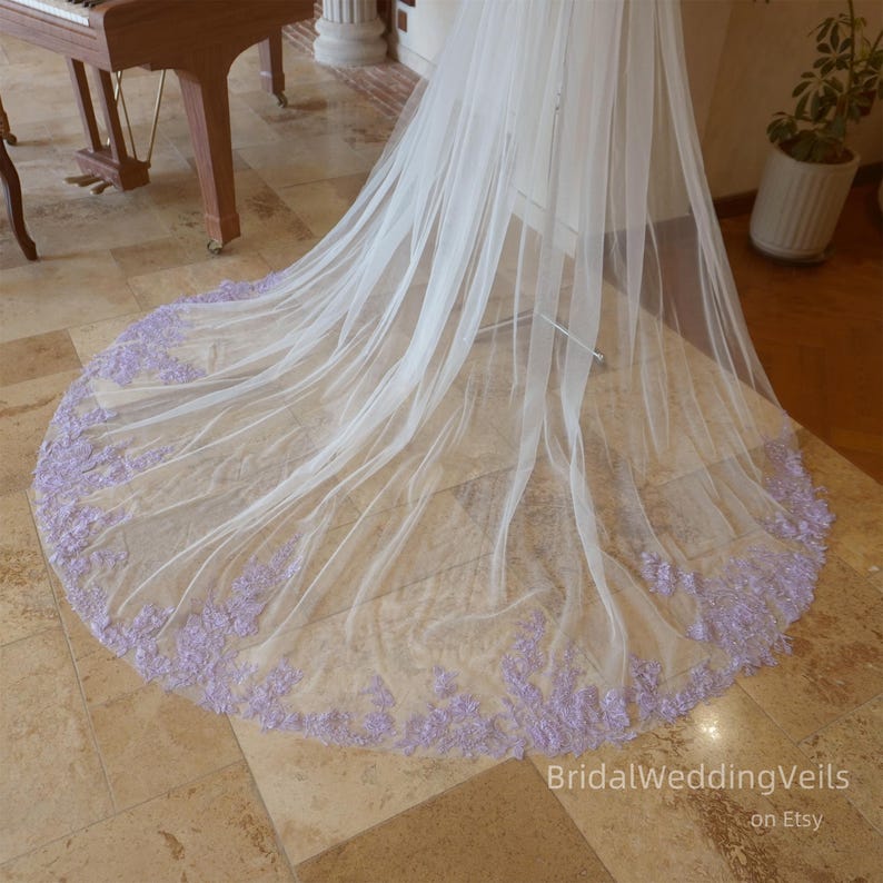 Purple wedding - purple detachable wedding train