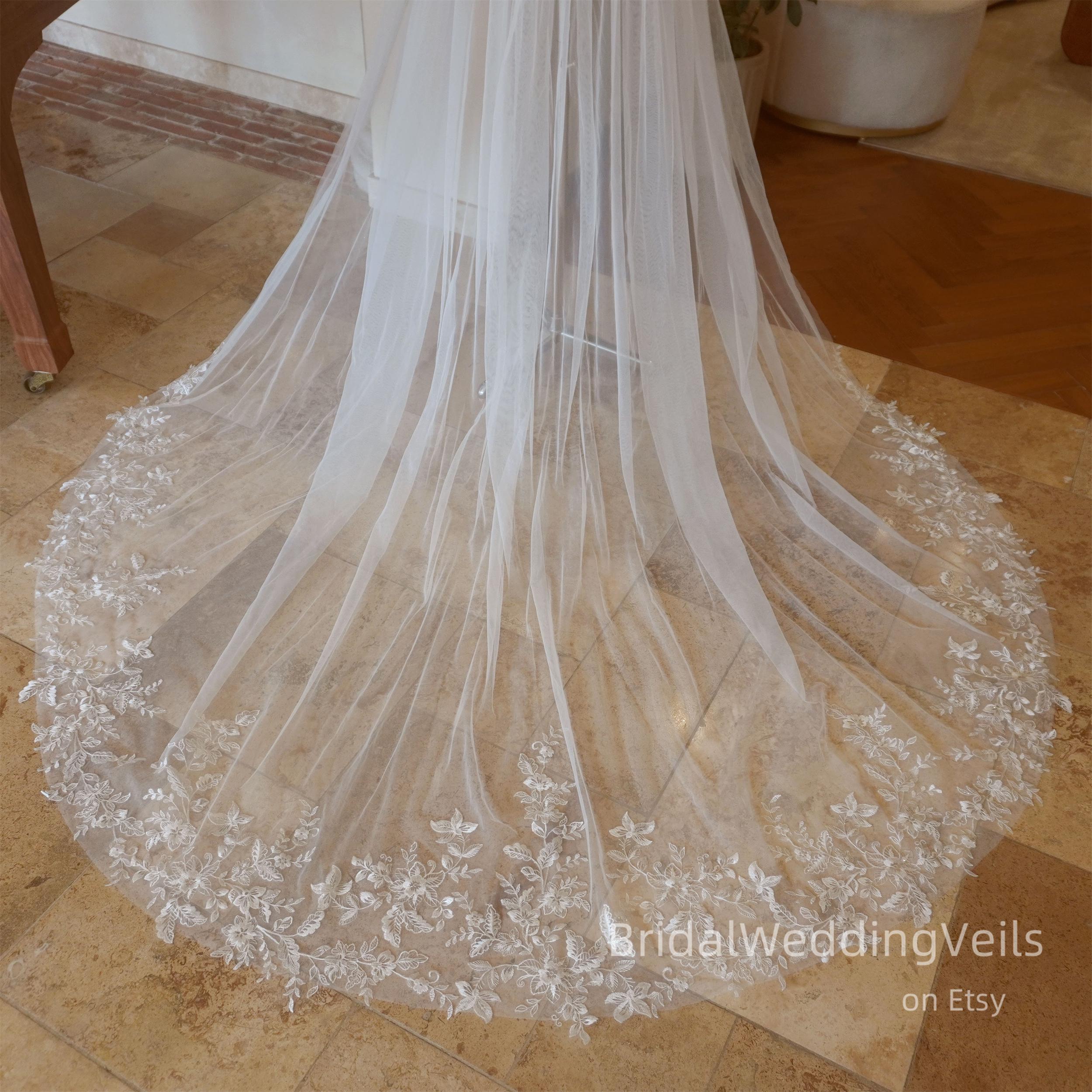 Detachable Lace Wedding Train: Chapel Cathedral Bridal Overskirt
