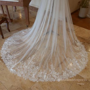 Detachable Wedding Overskirt: Embroidered Lace, Sequin Bridal Train