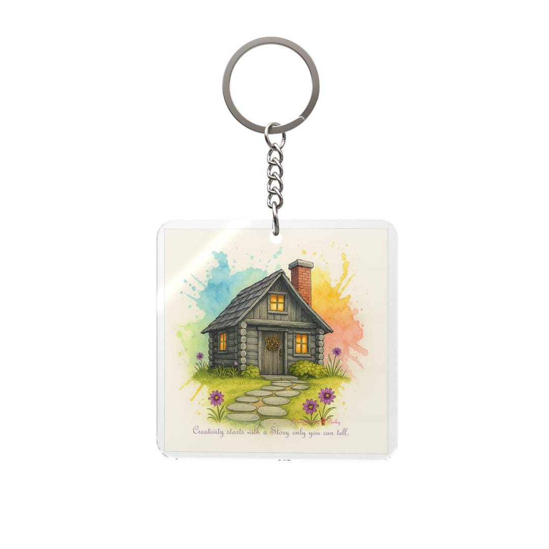 She Shed Keychain – Watercolor Cottagecore Charm – Cozy Cabin Keyring ...