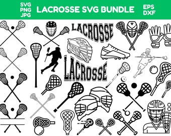 Lacrosse SVG-paket: Clipart, klippfiler för Cricut (digital nedladdning)