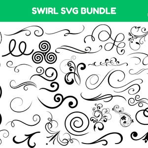 Wir SVG, Dekoracyjny Wir Clipart, Rozkwit SVG, Ozdobny Wir PNG, Elegancki Plik Cięcia Wiru, Projekt Cricut Flourish, Natychmiastowe Pobieranie