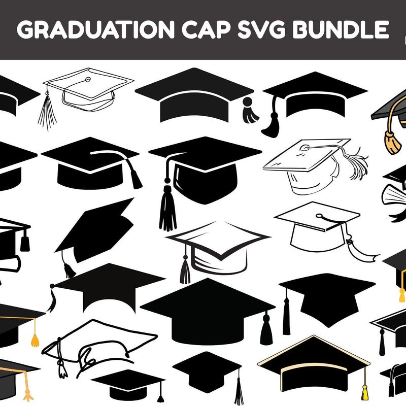 Grad Cap Template Stickers - Etsy UK