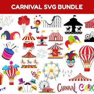 Circus clipart, circus printable , circus PNG and SVG, Carnival Clip Art, Animals, Jokers, Circus Tent Clipart, Circus set, Instant Download