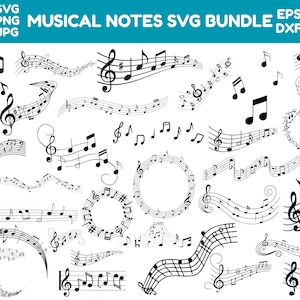 Music note svg, Musical Notes SVG, Music Notes Cut Files For Cricut, Musical Notes Clipart, Music Notes Vector, Music Key svg, Treble Clef.