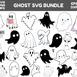 Ghost bundle svg, Ghost Svg, Halloween Svg, Cute Ghost Svg, Ghost Clipart, Halloween Clipart, Ghost Files For Cricut, Ghost Silhouette